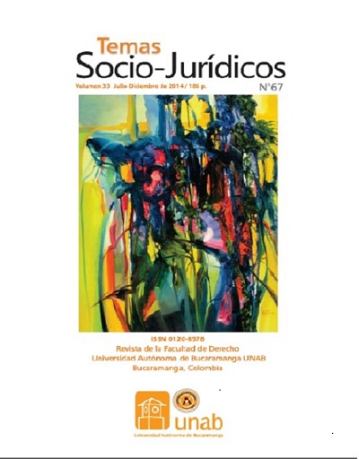					Ver Vol. 33 Núm. 67 (2014): Temas Socio-Jurídicos
				