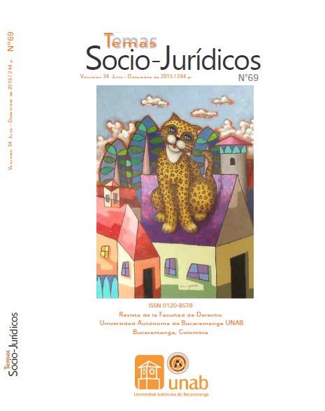 					Ver Vol. 34 Núm. 69 (2015): Temas Socio-Jurídicos
				