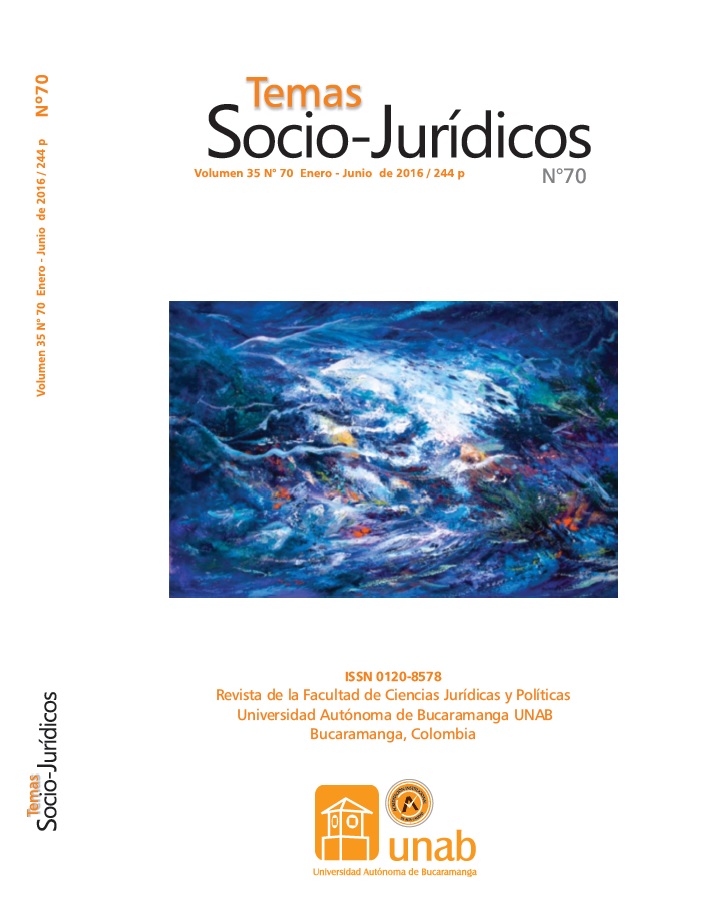 					Ver Vol. 35 Núm. 70 (2016): Temas Socio - Jurídicos
				