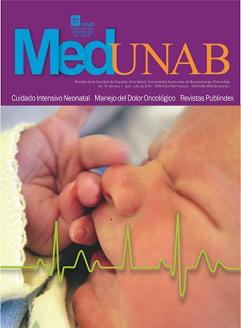 					Ver Vol. 19 Núm. 1 (2016): Abril - Julio de 2016: Cuidado Intensivo Neonatal, Manejo del Dolor Oncológico, Revistas Publindex
				